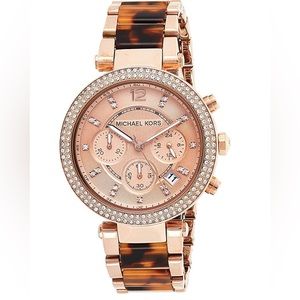 Michael Kors Women's Parker Rose Gold & Tortoise Watch
